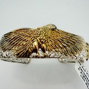 Bali Legacy Sterling Silver Eagle Cuff Bracelet 22K Gold Vermeil